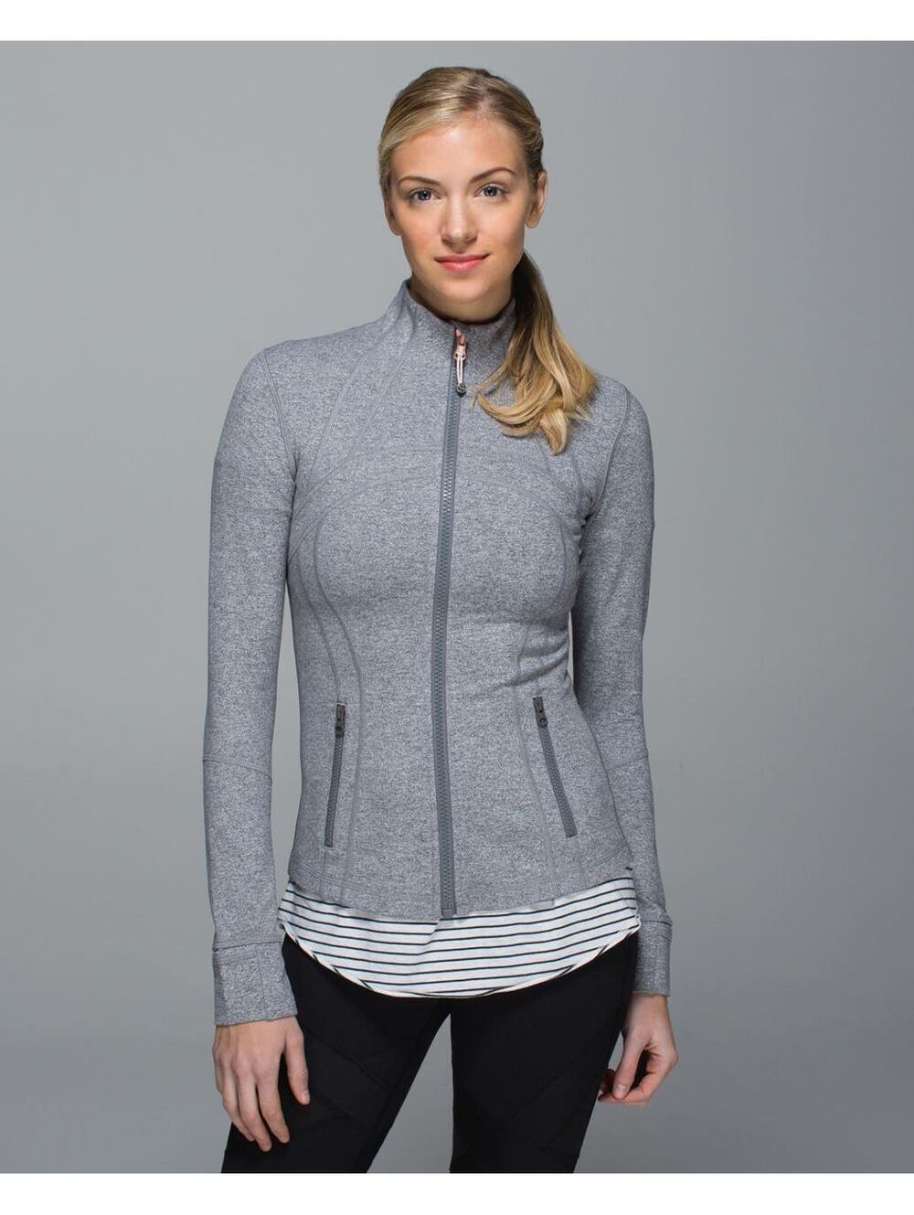 Lululemon Define Jacket Brushed Heathered Slate Gray Size 6 Luon Full Zip